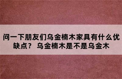 问一下朋友们乌金楠木家具有什么优缺点？ 乌金楠木是不是乌金木